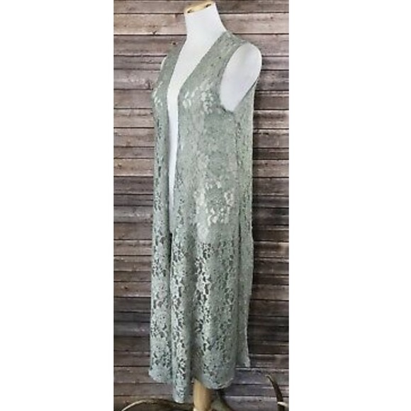 Lularoe Mint Lace duster - Picture 3 of 7